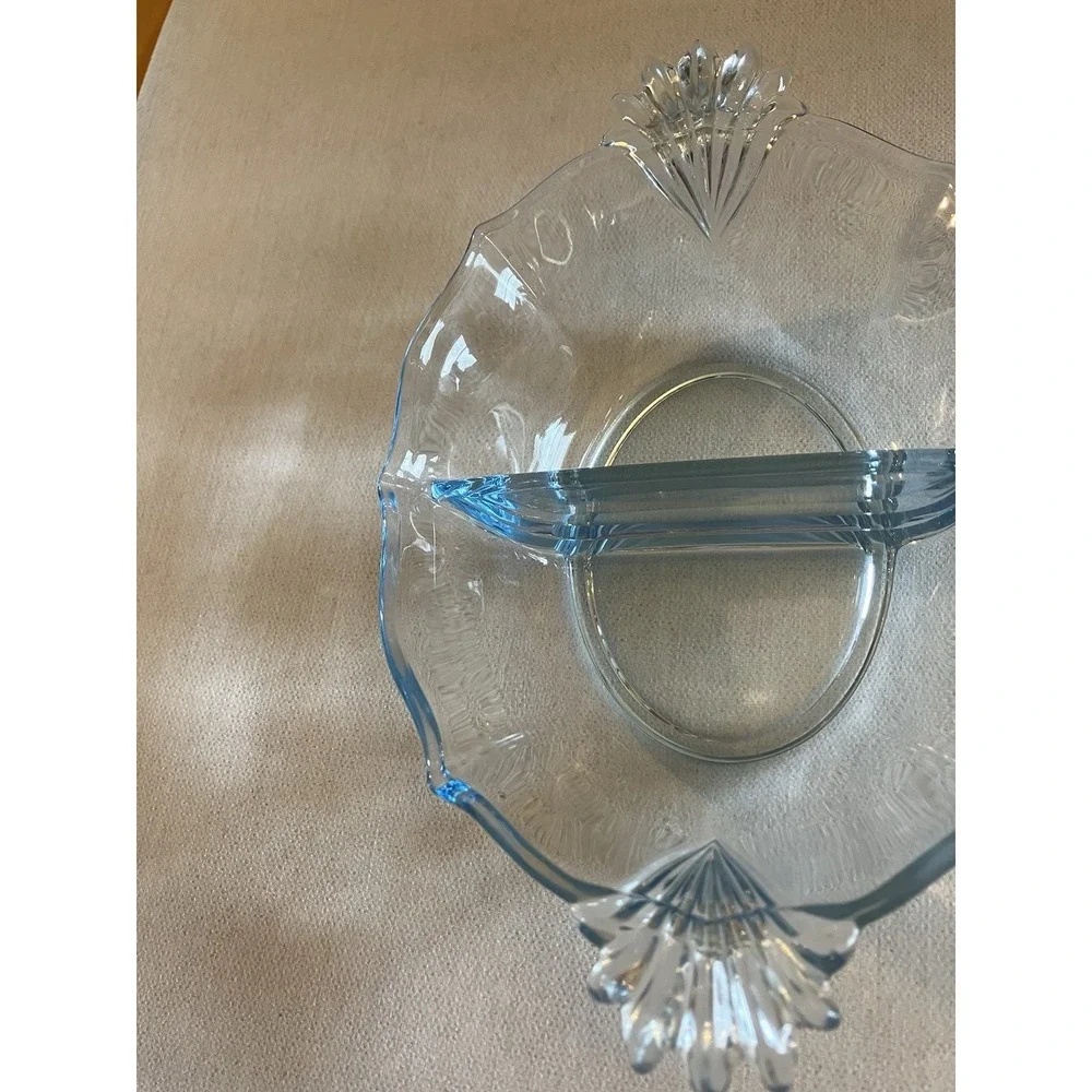 Vintage Fostoria Glass Co. Baroque #2498 Azure Blue 8